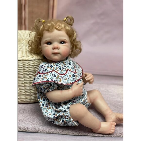 🆕18 Inch Full Vinyl Body Reborn Baby Dolls Girl Newborn Doll Blonde Hair - Picture 1 of 8